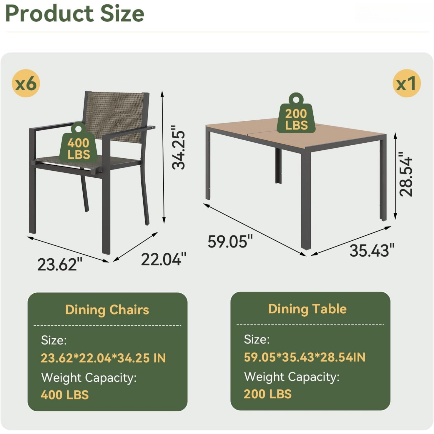 Set da Pranzo per Esterni Aoxu - Outdoor Furniture Metal Chairs recensione e prezzo
